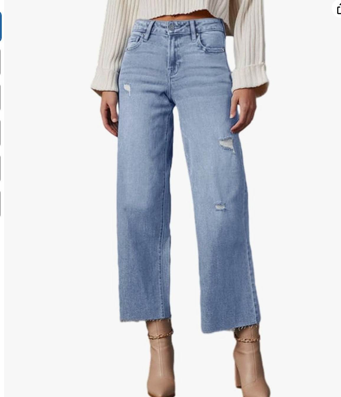 Women's High Waisted Loose Jeans - Comfortable Fit in Sizes 6-18 - Buy Center US
