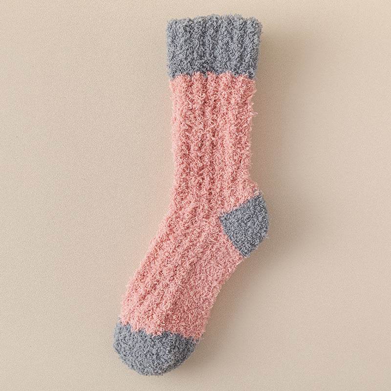 Women's Thickened Thermal Coral Fleece Socks - Cozy Middle Tube Designs - Buy Center US