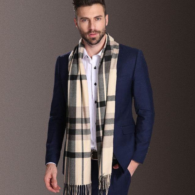 Buycenter Men's Winter Shawl Scarf - Warm Tartan Style for Spring & Autumn - Buy Center US
