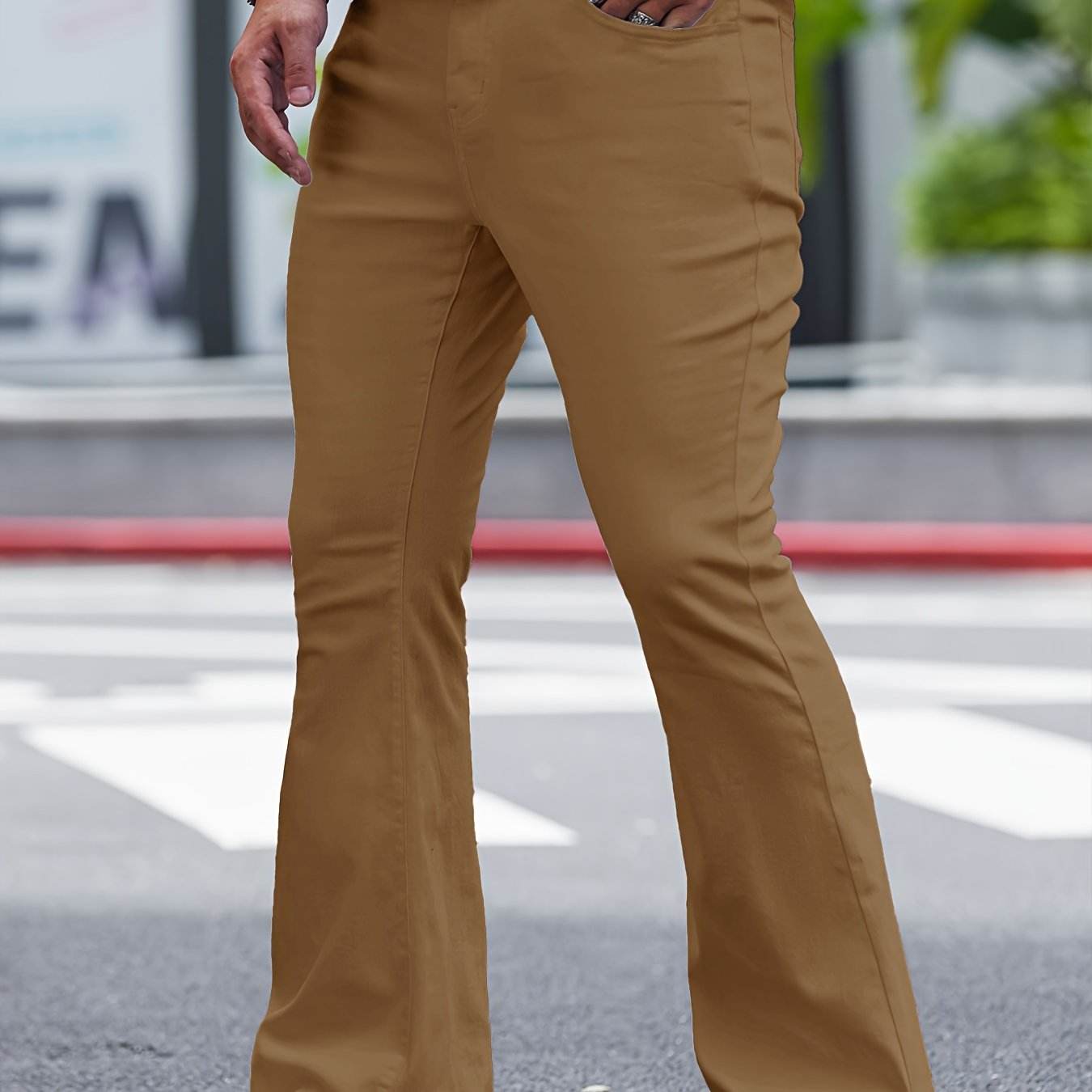 Men's Slim-Fit Solid Denim Pants - Casual Cotton Jeans for Outdoor Use - Buy Center US