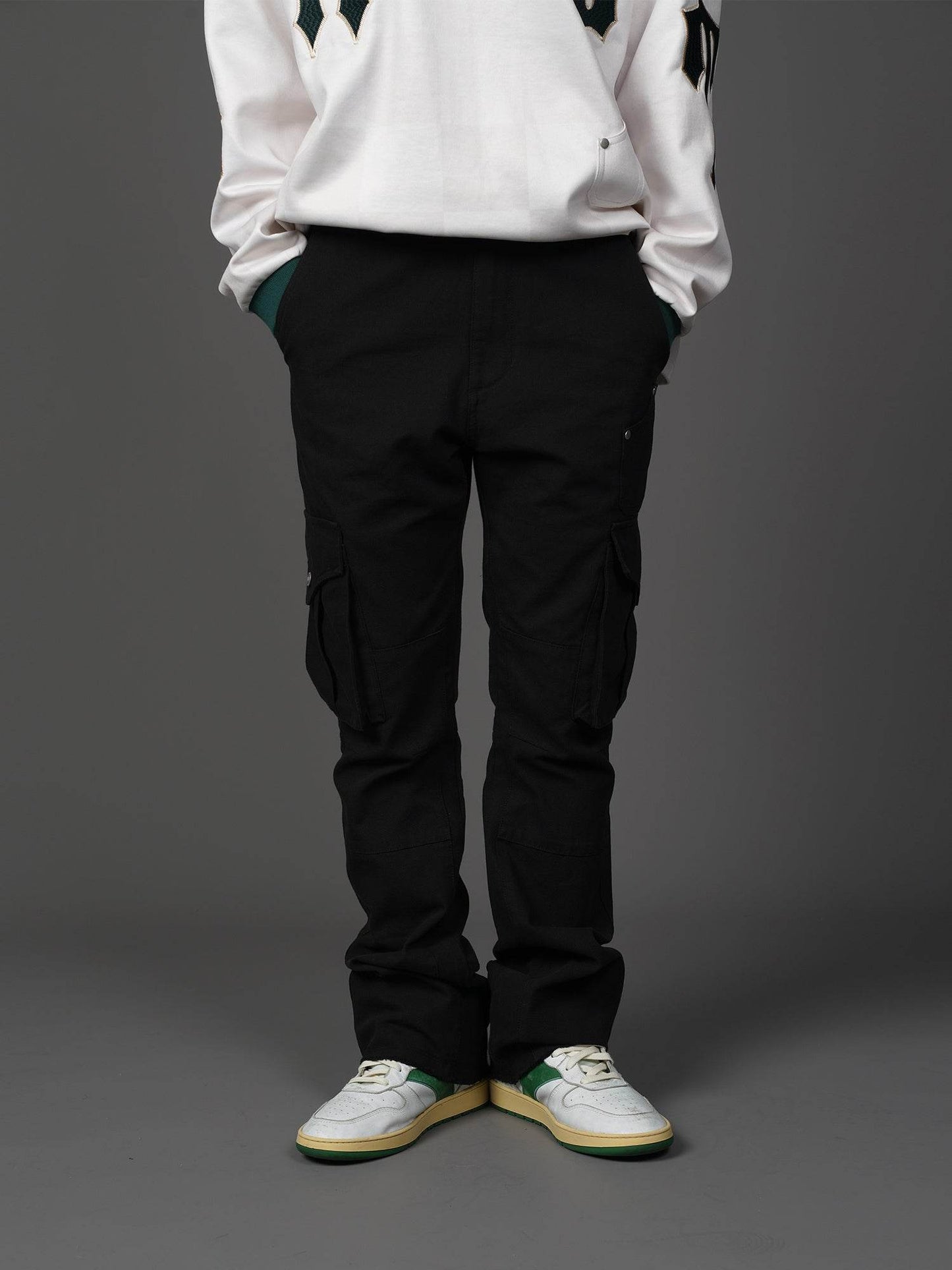 Buycenter Retro Two-color Casual Micro-flare Pants for Youth - Khaki & Black - Buy Center US