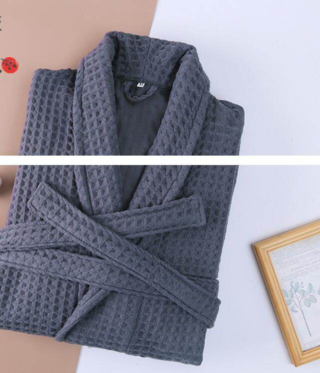 Buycenter Unisex Cotton Waffle Robe - Thickened, Cozy for Autumn - Buy Center US