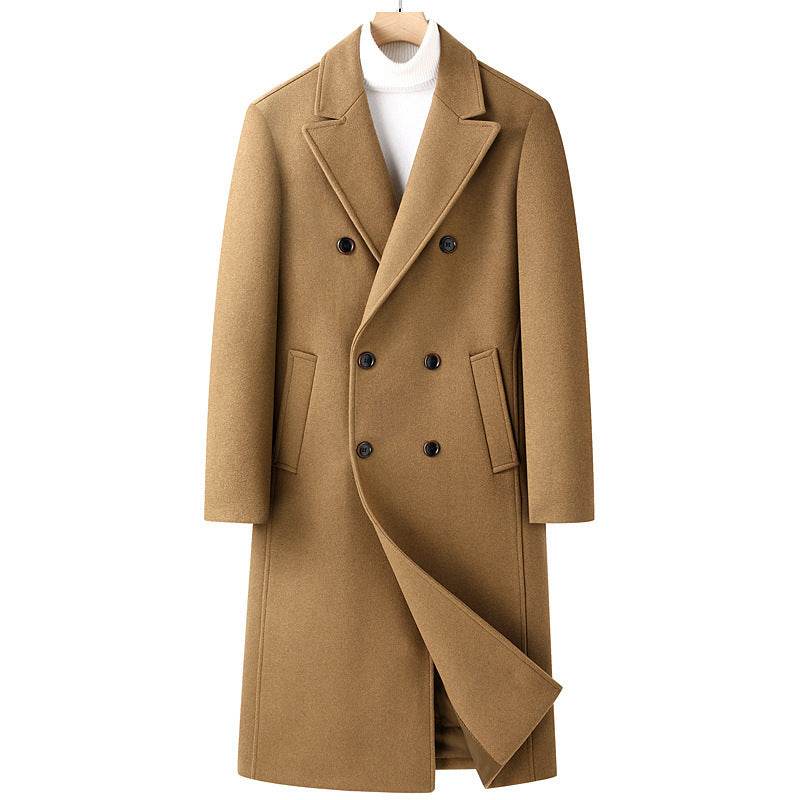Buycenter Autumn Woolen Coat - Overknee, Double Breasted & Stylish - Buy Center US