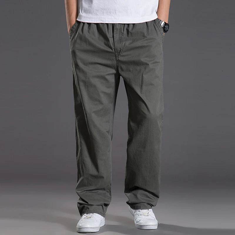 KK LUFAINA Men's Cargo Pants - Elastic Waist, Multi-Pocket, Plus Size 6XL - Buy Center US