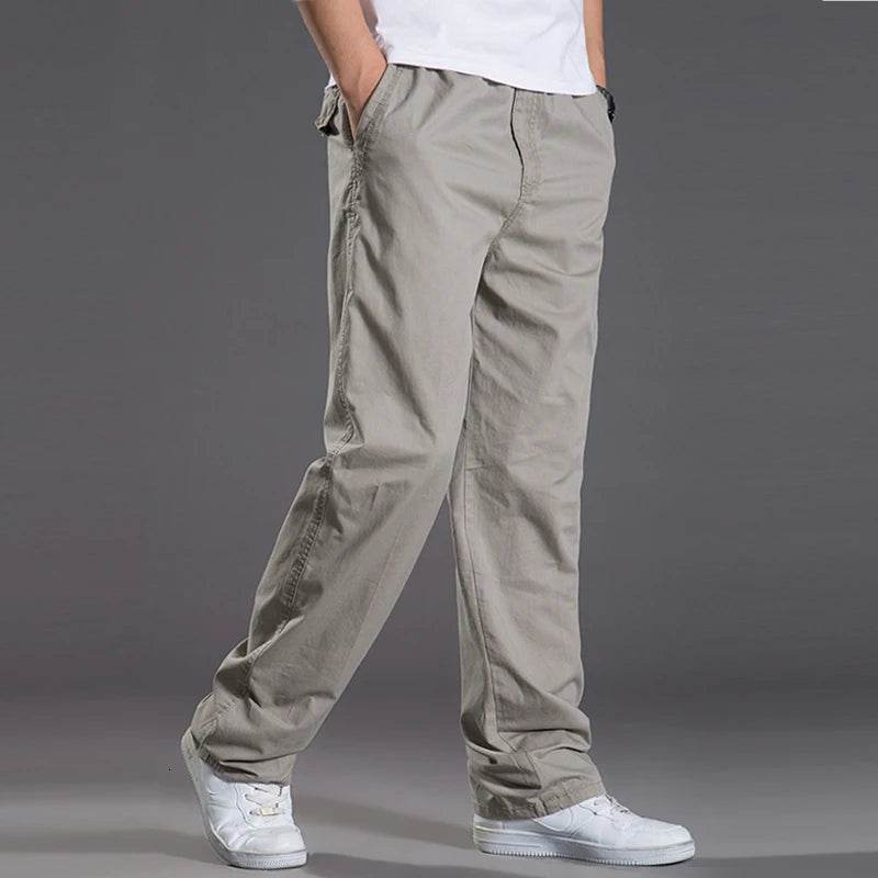 KK LUFAINA Men's Cargo Pants - Elastic Waist, Multi-Pocket, Plus Size 6XL - Buy Center US