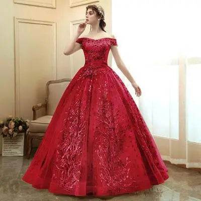 SONHAR Plus Size Gold Quinceanera Dress - Off The Shoulder Ball Gown - Buy Center US