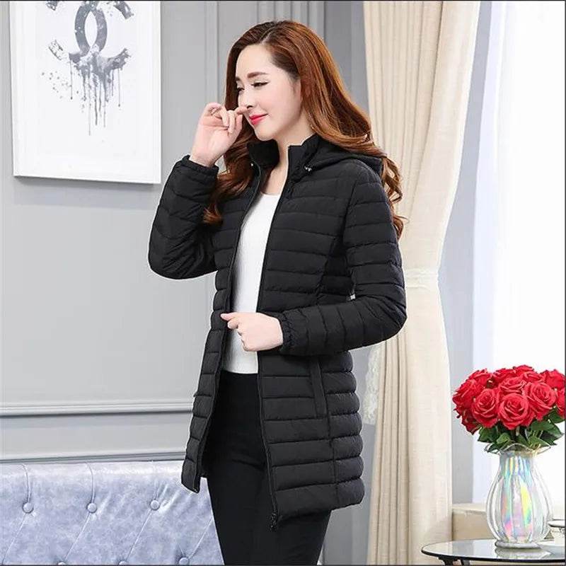 VWBQNZ Winter Women’s Jacket - Detachable Hooded Slim Coat 6XL - Buy Center US