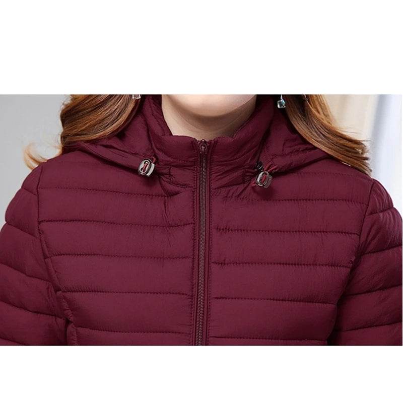VWBQNZ Winter Women’s Jacket - Detachable Hooded Slim Coat 6XL - Buy Center US