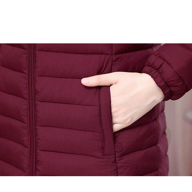 VWBQNZ Winter Women’s Jacket - Detachable Hooded Slim Coat 6XL - Buy Center US