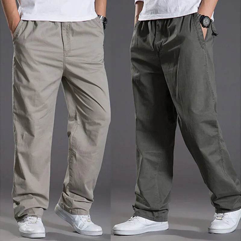 KK LUFAINA Men's Cargo Pants - Elastic Waist, Multi-Pocket, Plus Size 6XL - Buy Center US
