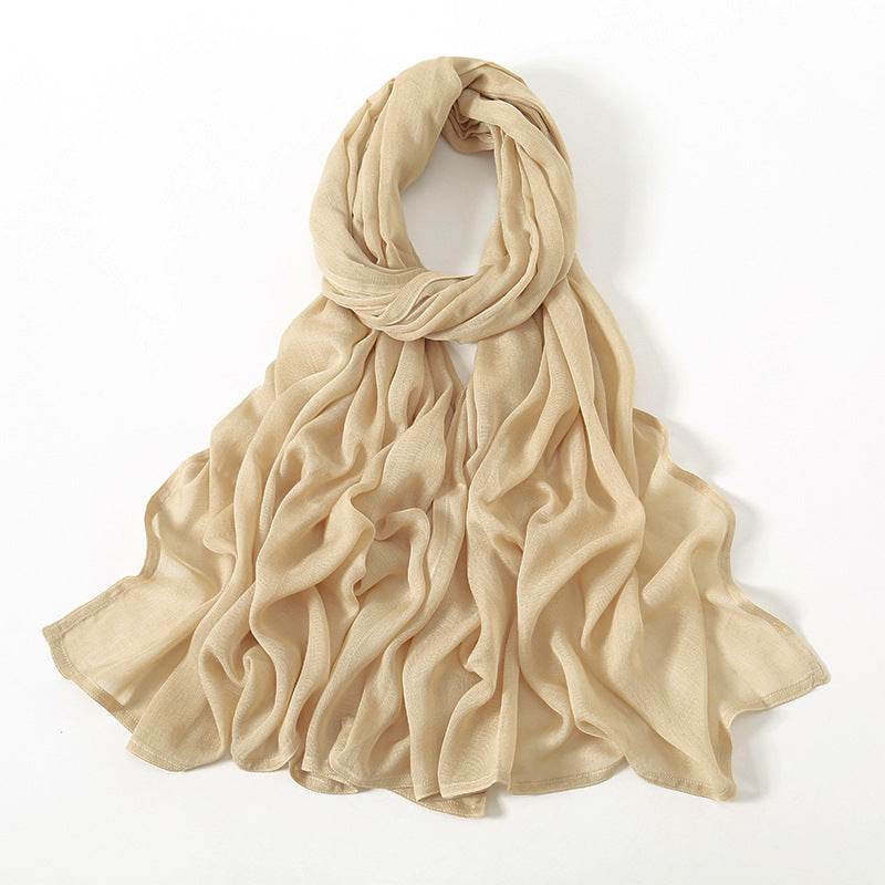 Lightweight Solid Color Rayon Scarf - Breathable & Versatile for Summer - Buy Center US
