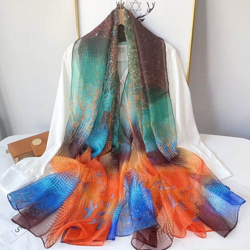 Fashionable Yourou Yarn Rose Scarf for Women - Stylish 135x180cm Design - Buy Center US