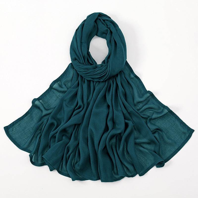 Lightweight Solid Color Rayon Scarf - Breathable & Versatile for Summer - Buy Center US