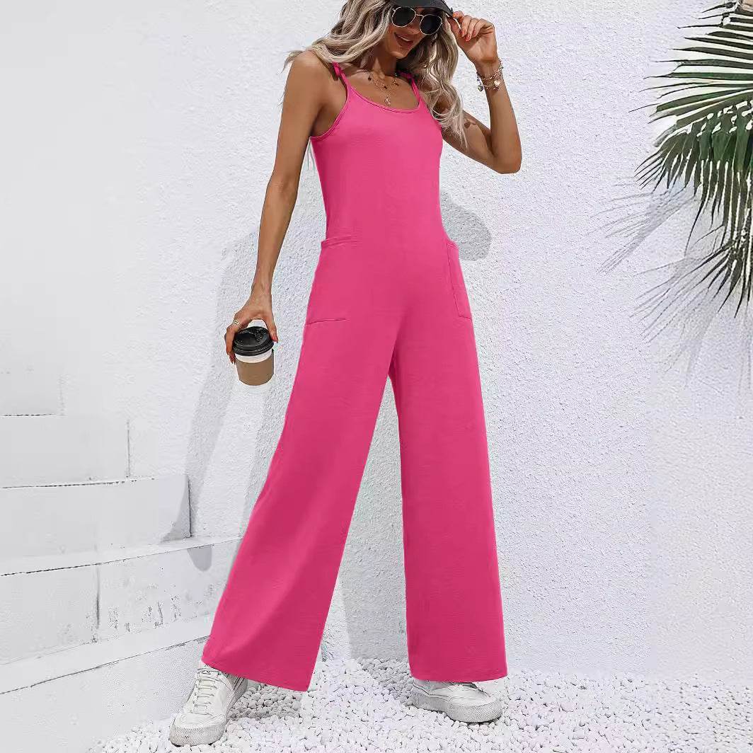 Women's Sling Straight Wide Leg Jumpsuit – Stylish & Comfortable Trousers - Buy Center US