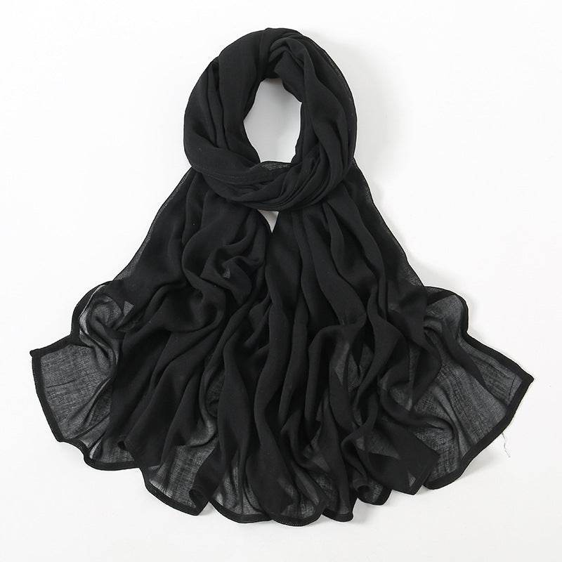 Lightweight Solid Color Rayon Scarf - Breathable & Versatile for Summer - Buy Center US