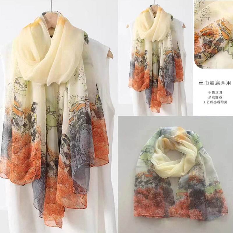 Fashionable Yourou Yarn Rose Scarf for Women - Stylish 135x180cm Design - Buy Center US