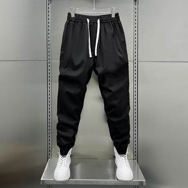 Men's Quick-Drying Solid Color Sports Pants - Ankle-Tied Casual Fit - Buy Center US