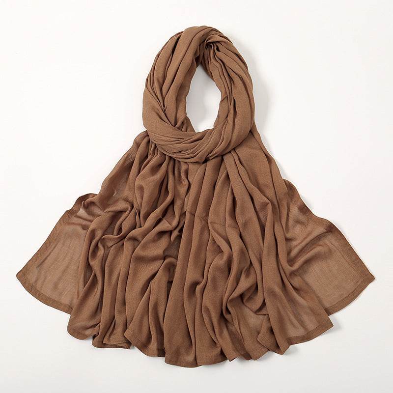 Lightweight Solid Color Rayon Scarf - Breathable & Versatile for Summer - Buy Center US
