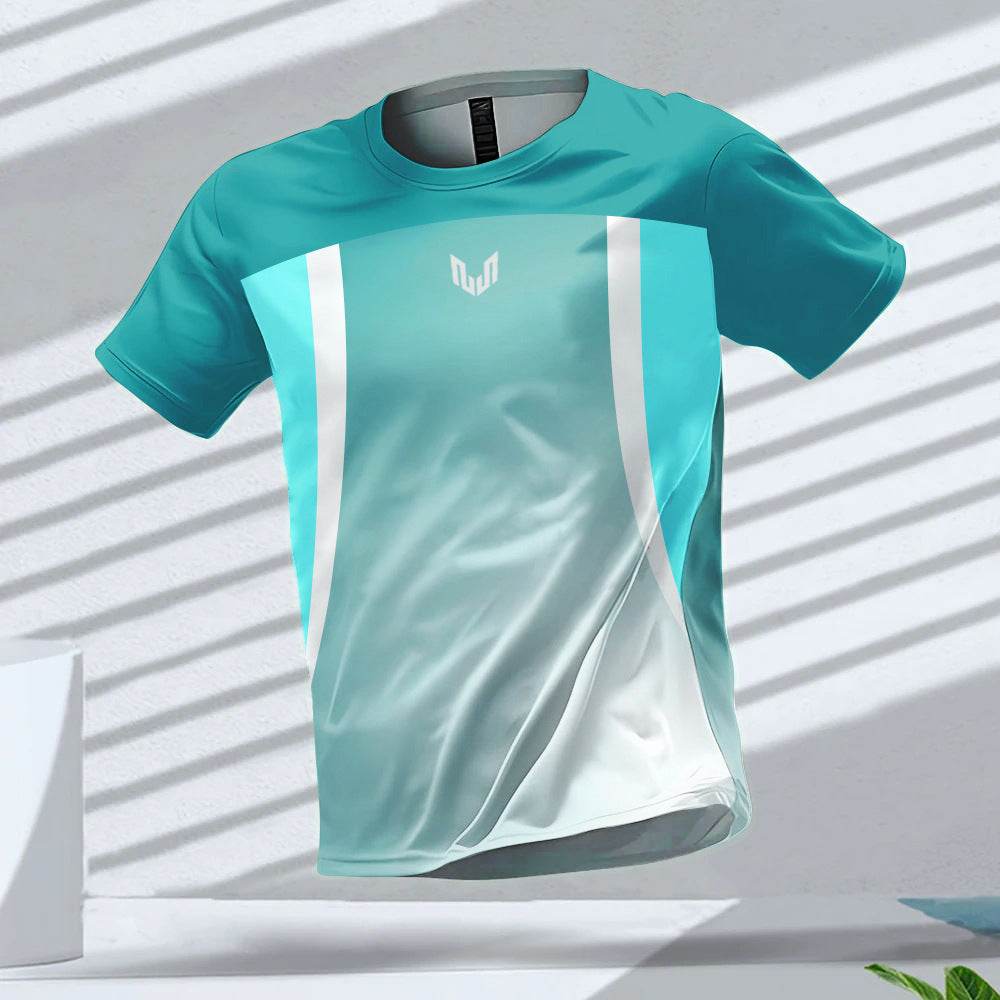 Solid Color Sports T-Shirt - Short Sleeve Pullover in Stylish Polyester - Buy Center US