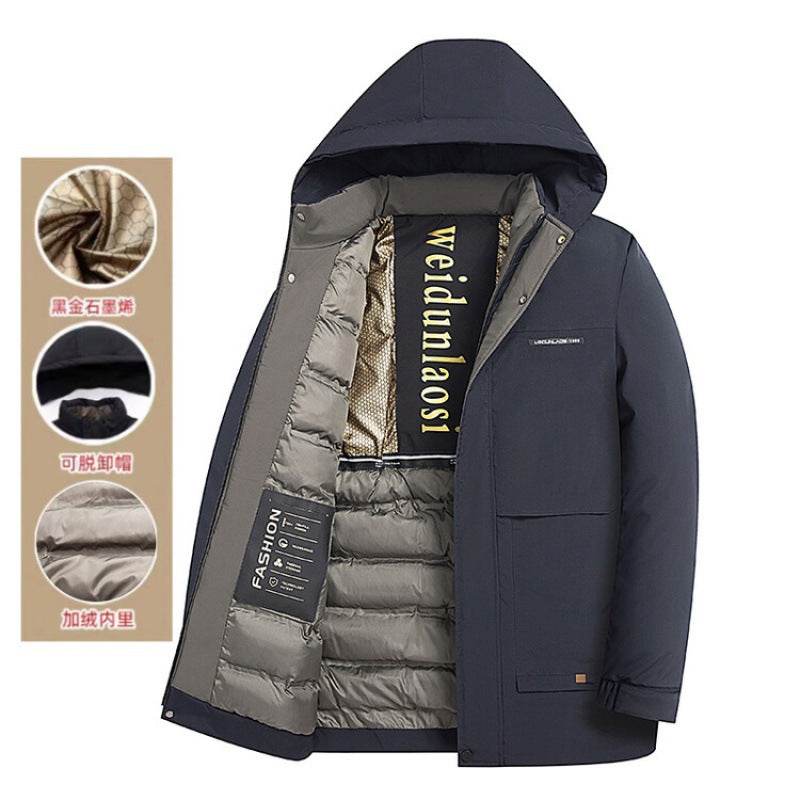 Buycenter Men's Thick Velvet Padded Jacket - Winter Business Casual Coat - Buy Center US