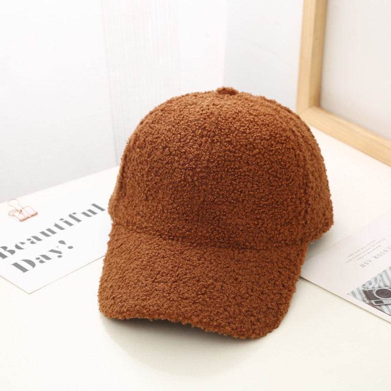 Korean Style Lambswool Baseball Cap for Women - Summer Solid Color - Buy Center US