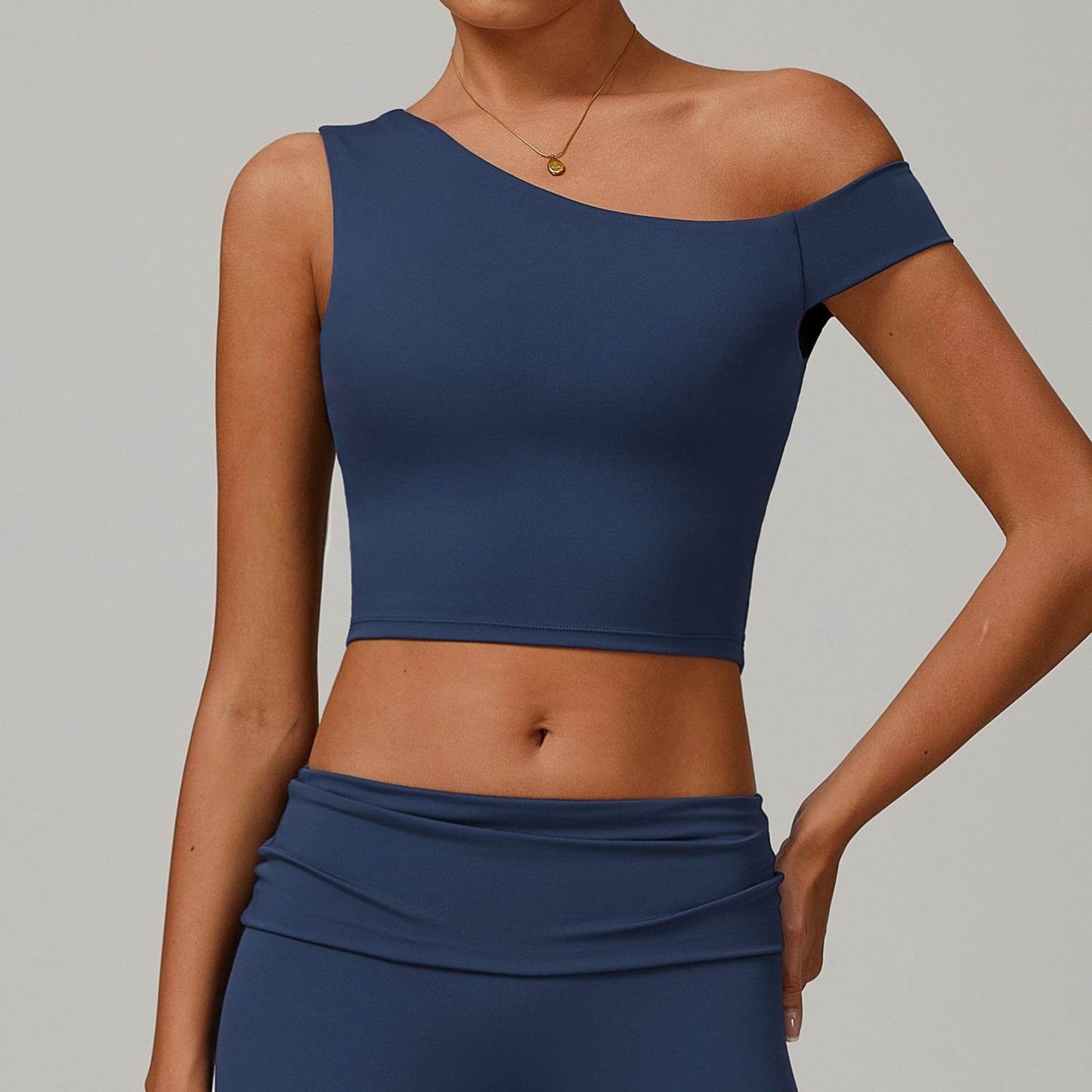 Women's Irregular Shoulder Yoga Vest - Eco-Friendly Sports Underwear - Buy Center US
