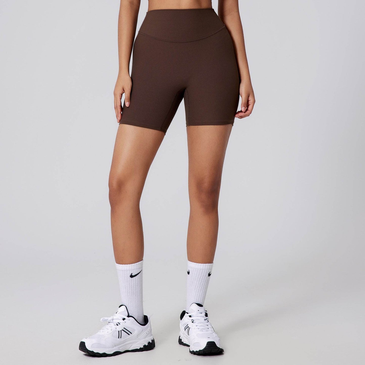 Peach High Waist Yoga Pants - Pleated Hip Raise for Active Women - Buy Center US