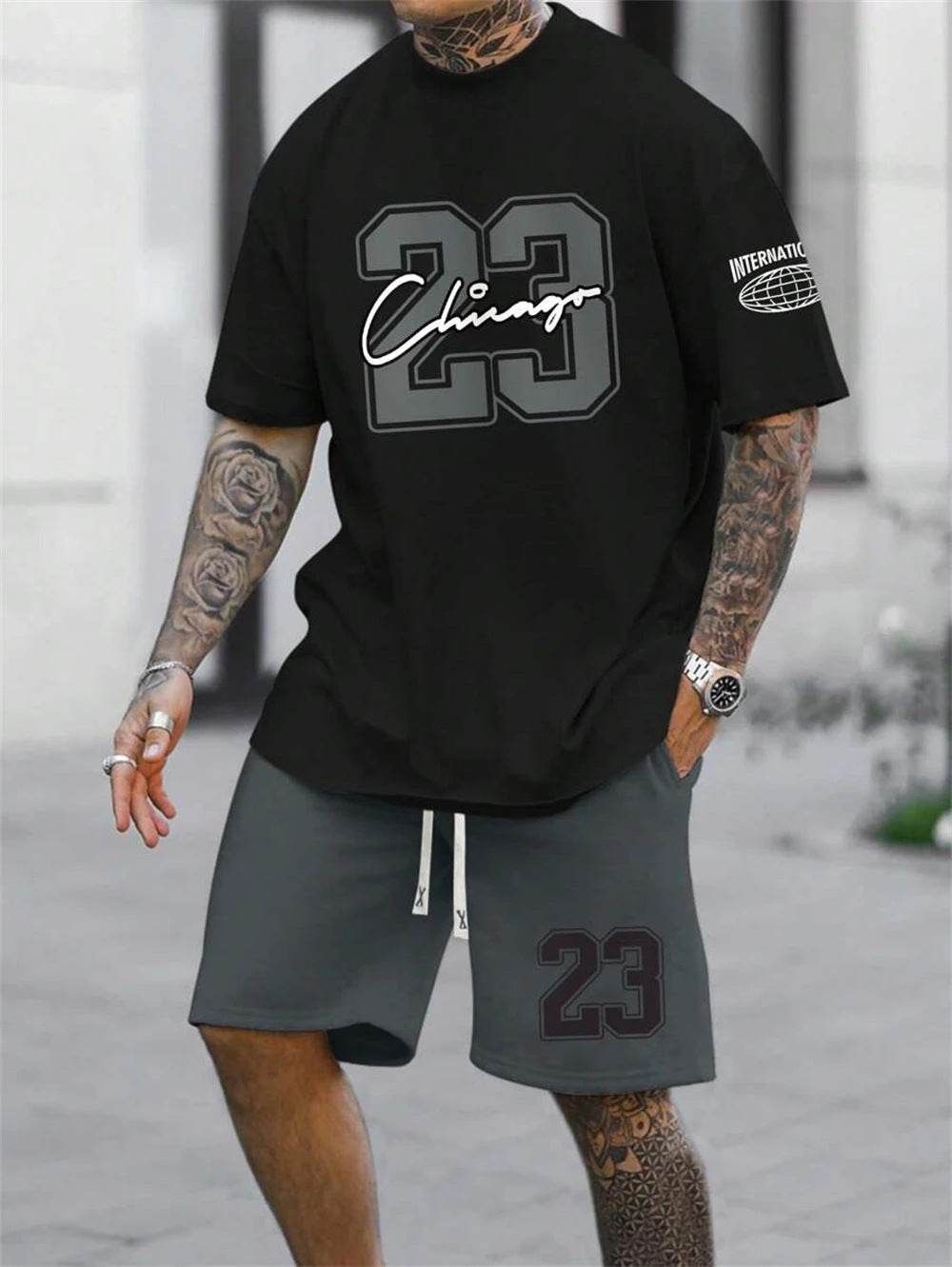 Buycenter Men's Casual Short-Sleeved Color Matching Shorts - Sports Leisure - Buy Center US