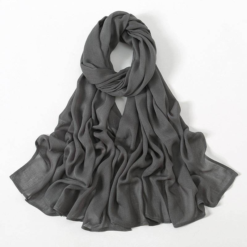 Lightweight Solid Color Rayon Scarf - Breathable & Versatile for Summer - Buy Center US