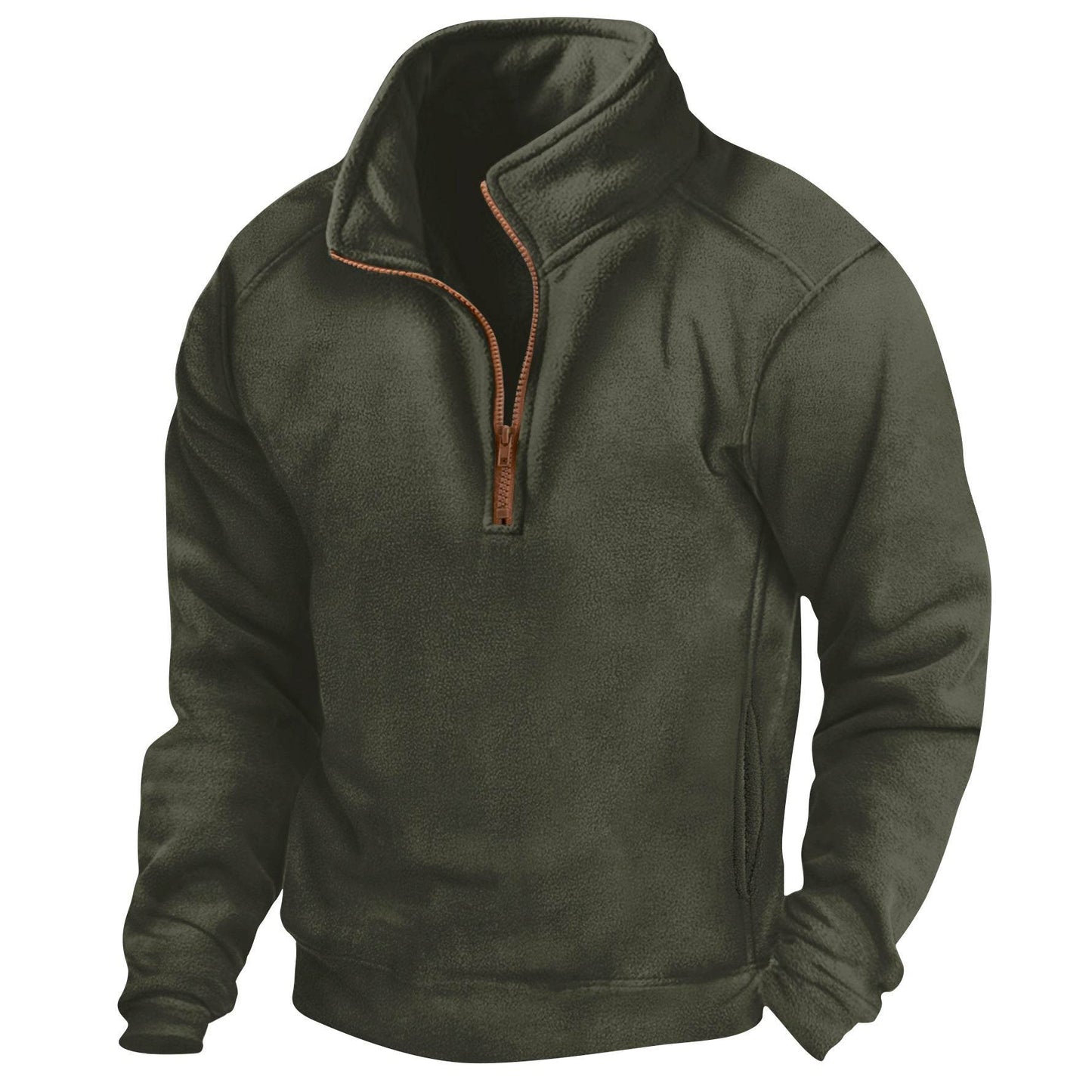 Buycenter Men's Half Zip Sweater - Slim Fit, Long Sleeve, Multiple Colors - Buy Center US