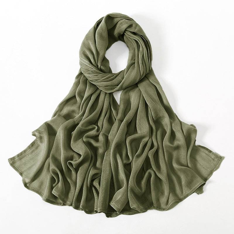 Lightweight Solid Color Rayon Scarf - Breathable & Versatile for Summer - Buy Center US