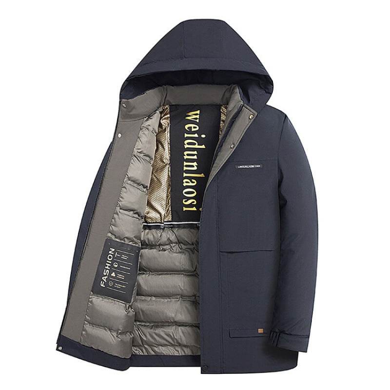 Buycenter Men's Thick Velvet Padded Jacket - Winter Business Casual Coat - Buy Center US