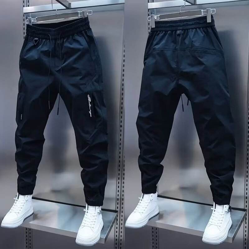 Men's Loose Straight Casual Jogger Pants - Elastic Polyester Sports Wear - Buy Center US