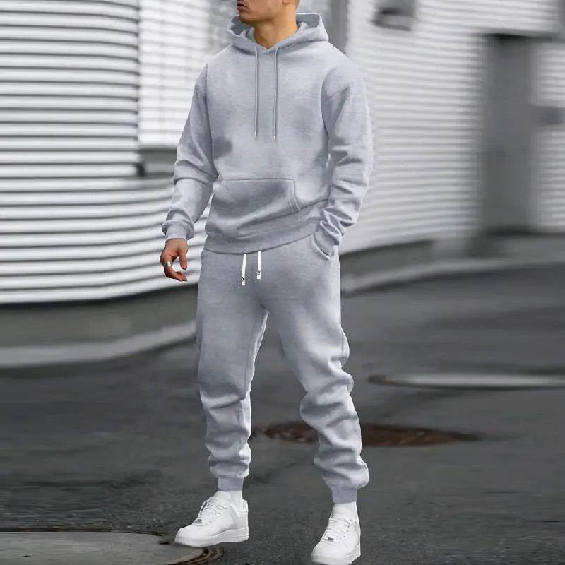 Buycenter Men's Casual Sports Suit - Hoodie & Gridles Pants Set - Buy Center US