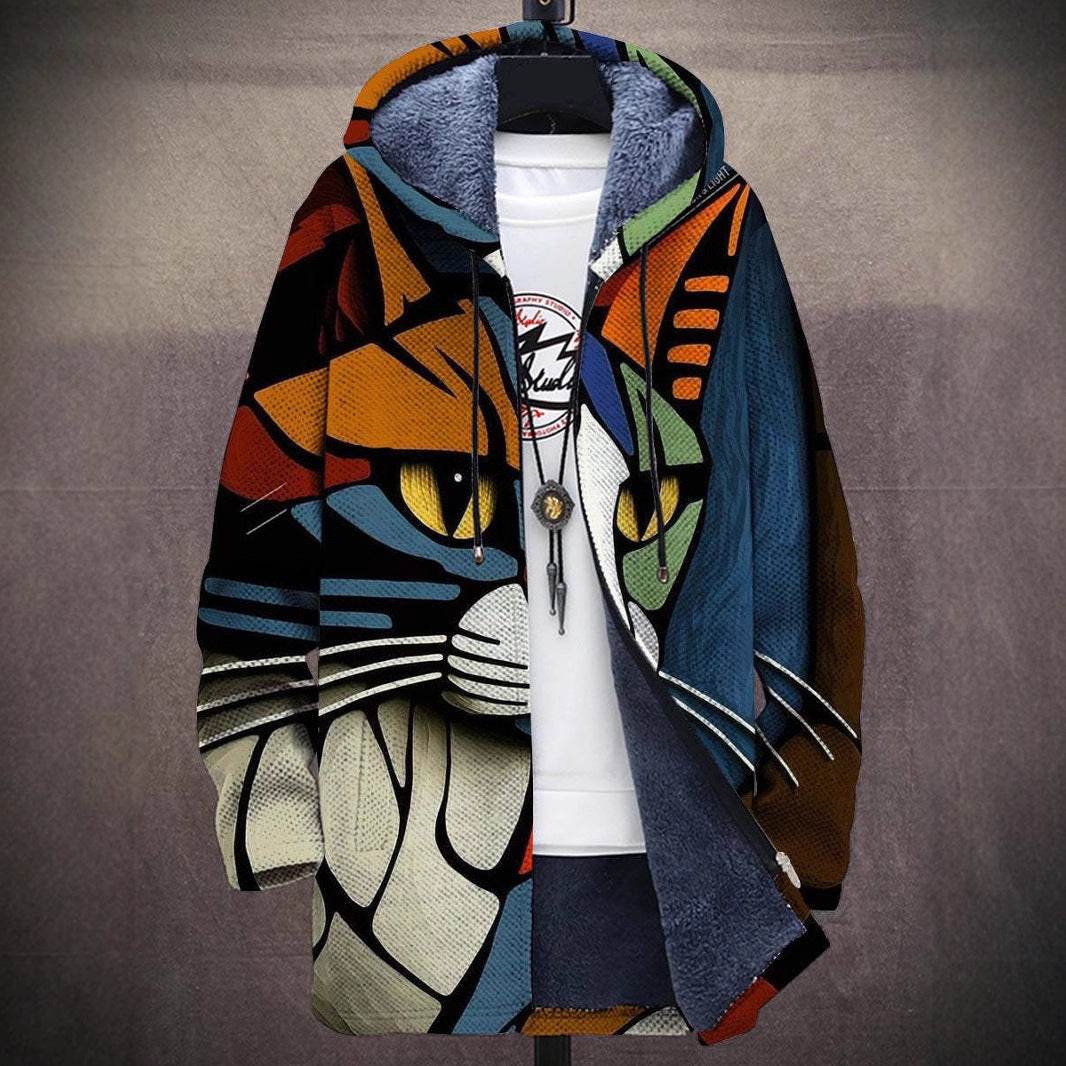 Buycenter Men's Zipper Hooded Cardigan - Casual Thick Jacket for Leisure - Buy Center US