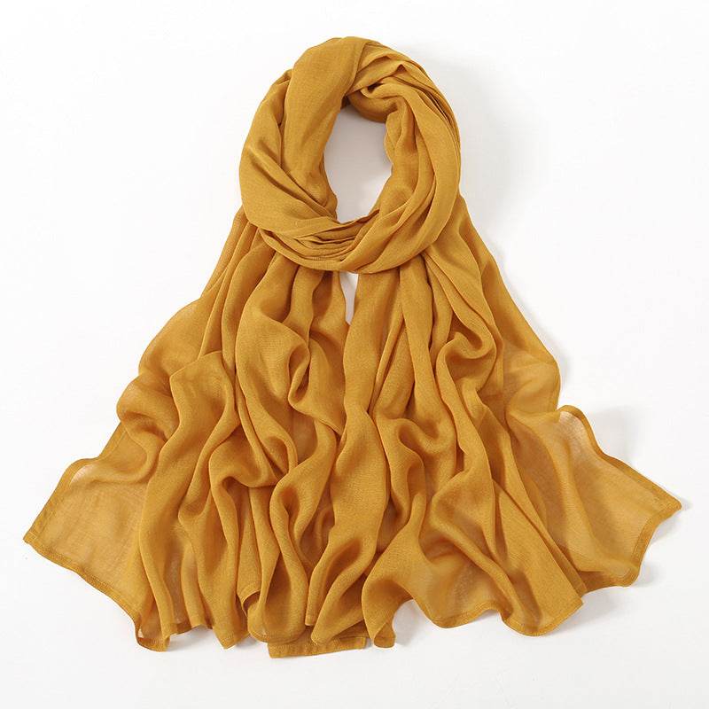 Lightweight Solid Color Rayon Scarf - Breathable & Versatile for Summer - Buy Center US