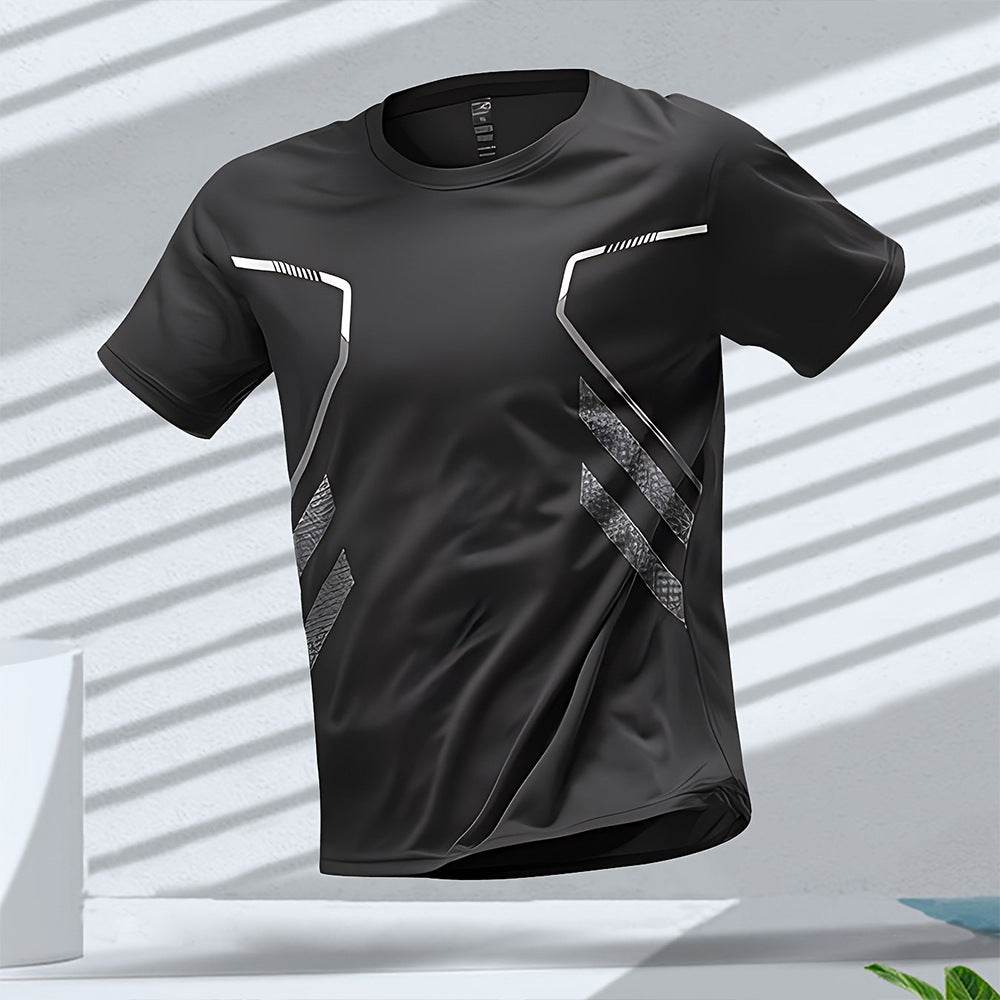 Solid Color Sports T-Shirt - Short Sleeve Pullover in Stylish Polyester - Buy Center US