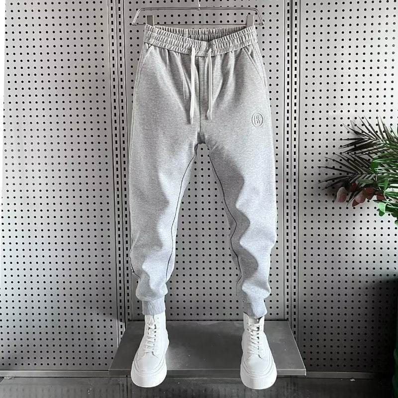 Buycenter Autumn Sports Pants for Men - Solid Color, Light Gray & Black - Buy Center US