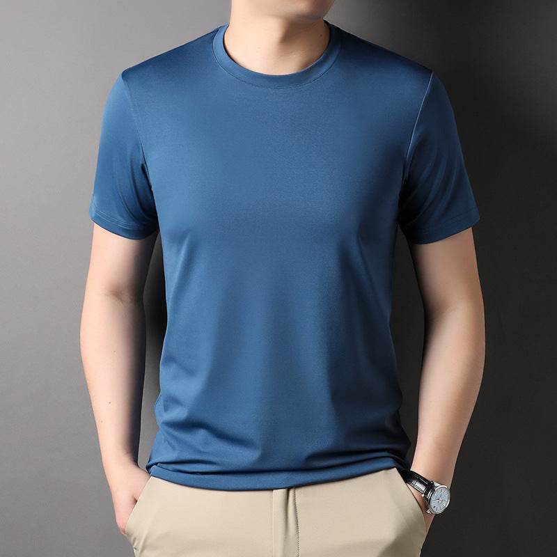 Men's Solid Color Round Neck T-Shirt - Trendy All-Match Styles - Buy Center US