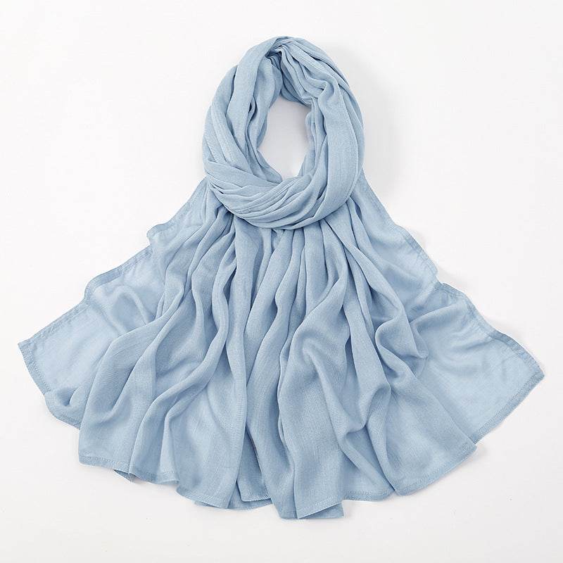 Lightweight Solid Color Rayon Scarf - Breathable & Versatile for Summer - Buy Center US