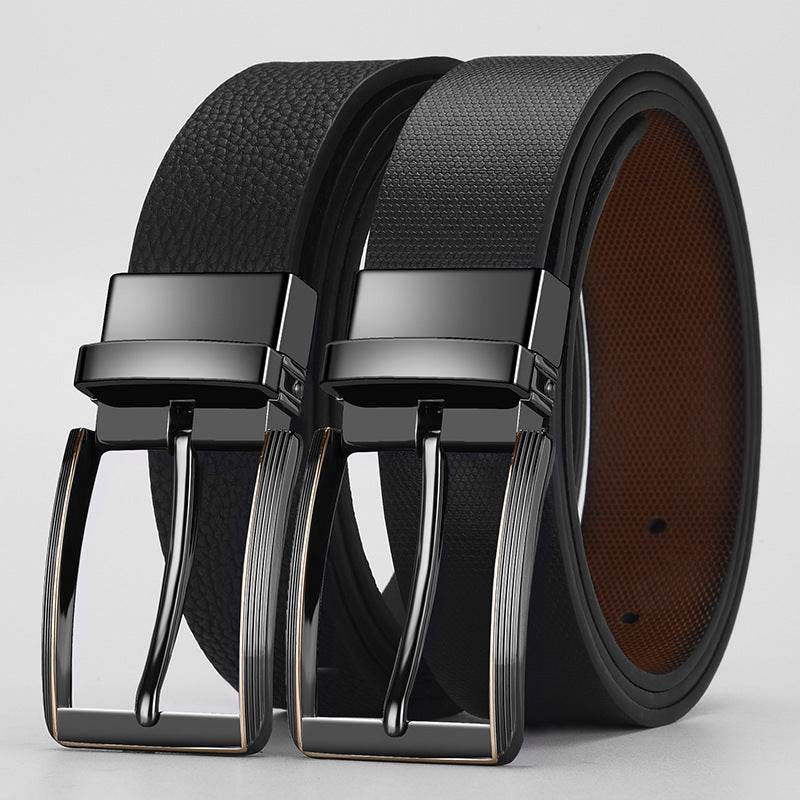 Buycenter Double-Sided Boys Trend Belt - Rotatable Pin Buckle, Stylish Design - Buy Center US