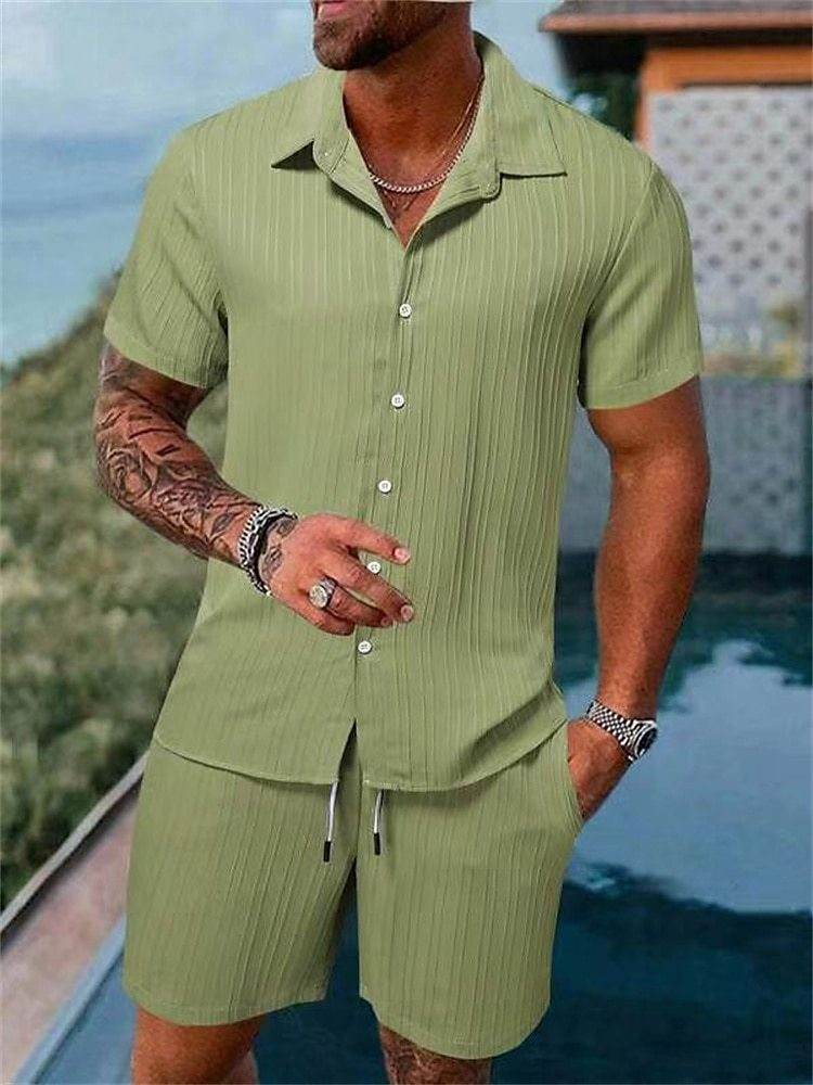 Buycenter Gradient 3D Printing Shorts Set - Stylish Outdoor Short-Sleeved Wear - Buy Center US
