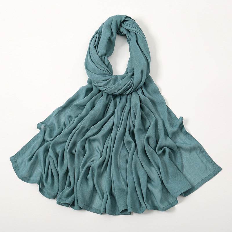 Lightweight Solid Color Rayon Scarf - Breathable & Versatile for Summer - Buy Center US