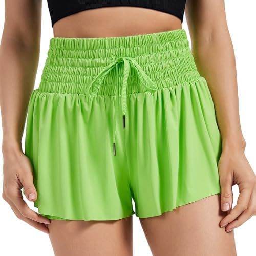 Women's High Waist Sports Shorts - Elegant Solid Colors, Casual Style - Buy Center US
