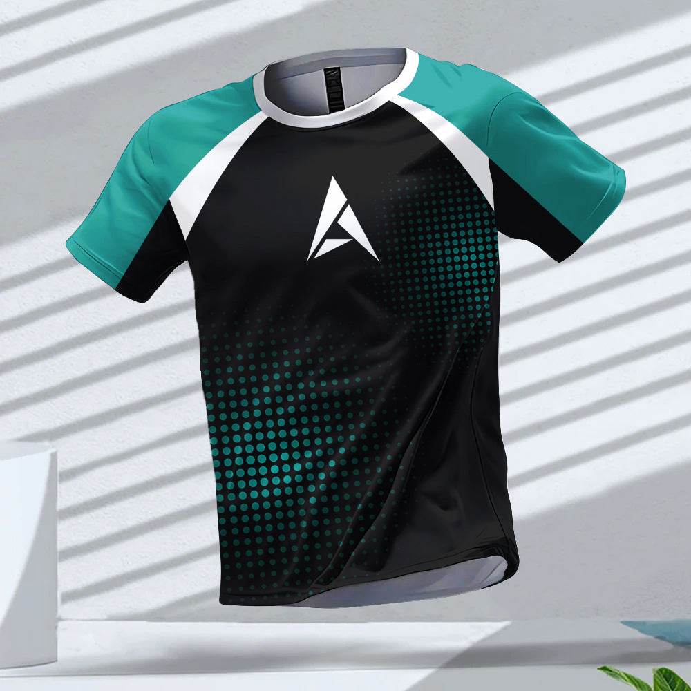 Solid Color Sports T-Shirt - Short Sleeve Pullover in Stylish Polyester - Buy Center US