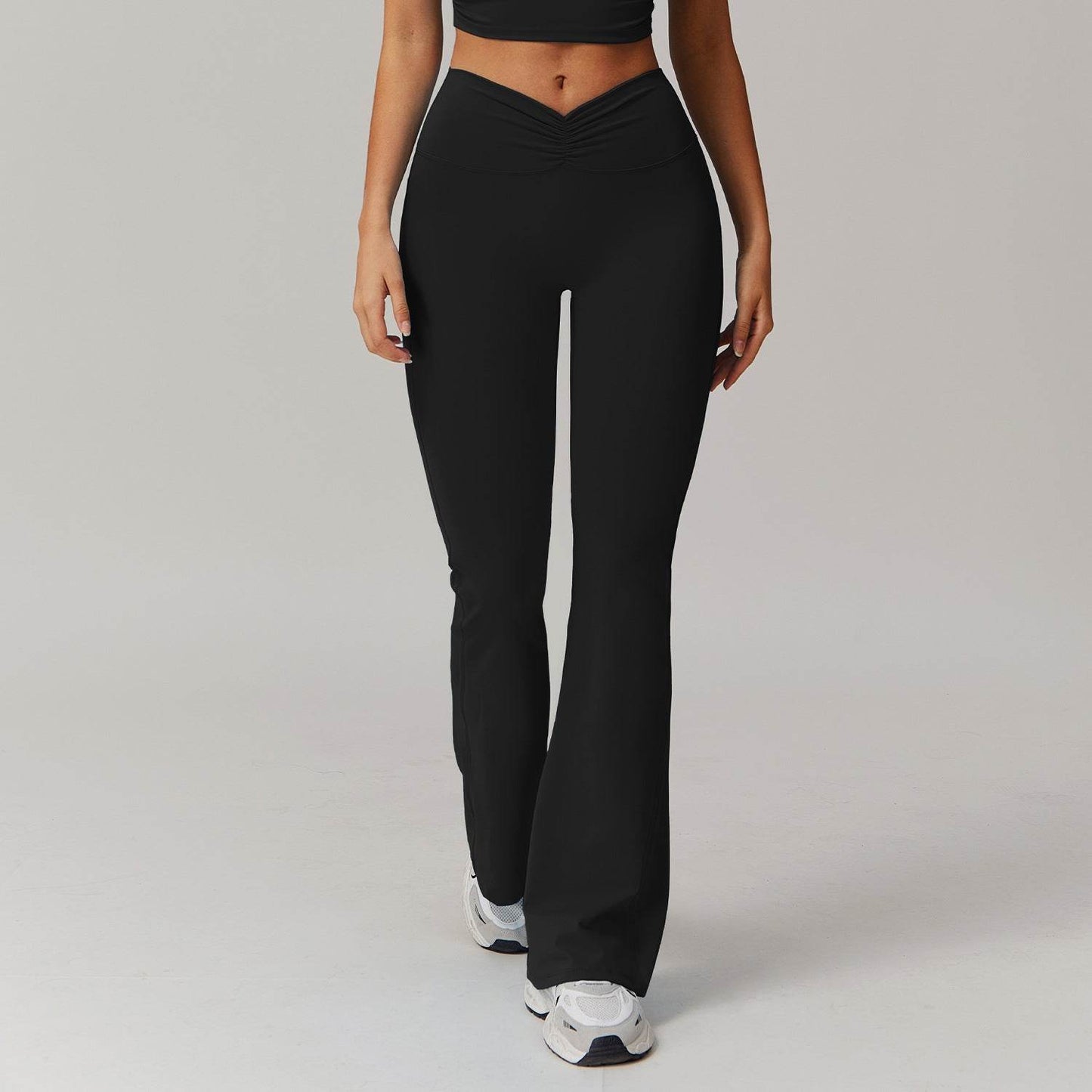 Nude Feel High Waist Yoga Bell-Bottom Pants - Stylish Fitness Gear - Buy Center US