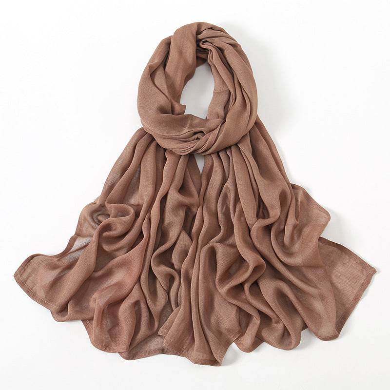 Lightweight Solid Color Rayon Scarf - Breathable & Versatile for Summer - Buy Center US