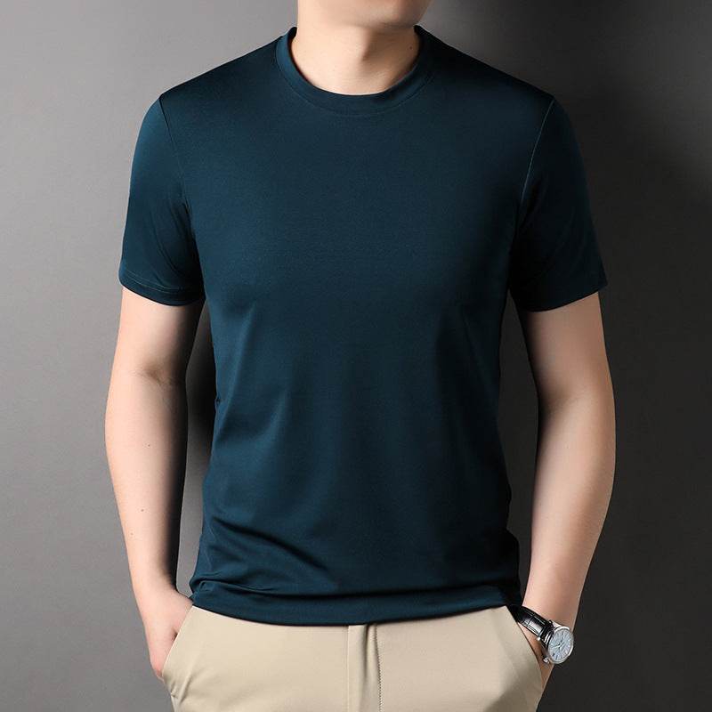 Men's Solid Color Round Neck T-Shirt - Trendy All-Match Styles - Buy Center US