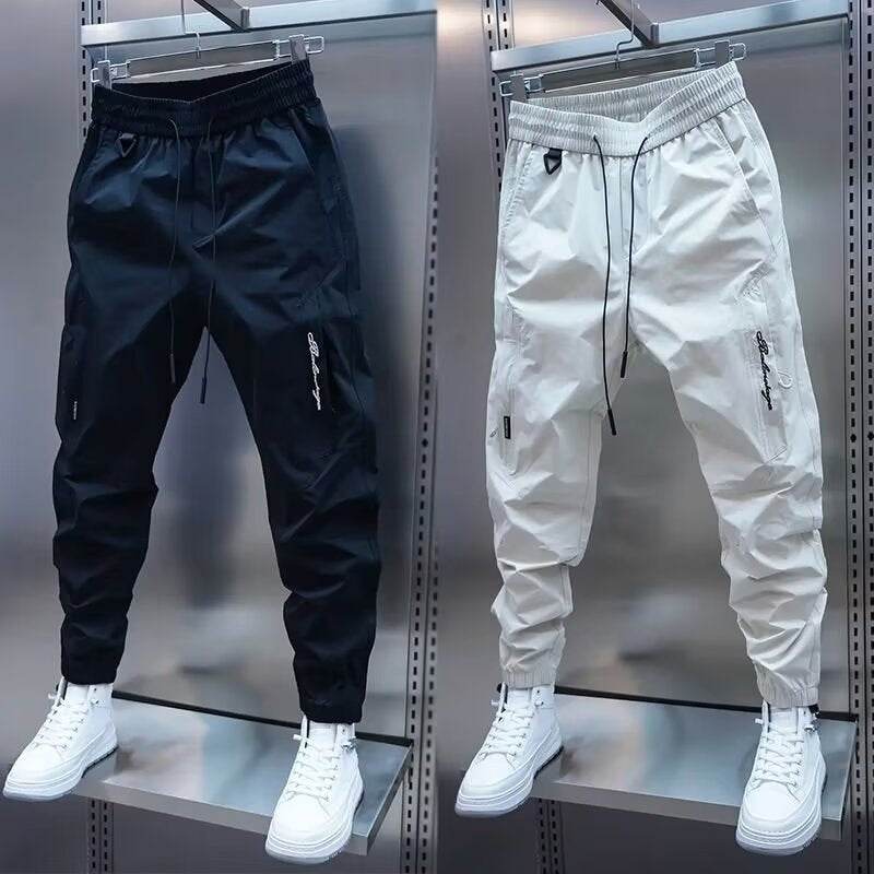 Men's Loose Straight Casual Jogger Pants - Elastic Polyester Sports Wear - Buy Center US