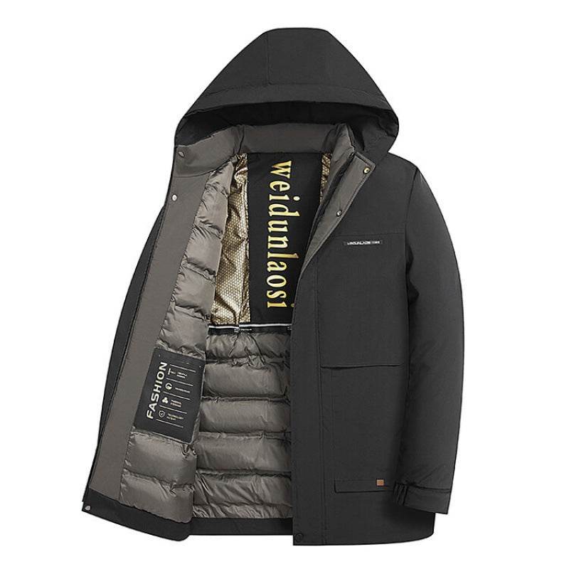 Buycenter Men's Thick Velvet Padded Jacket - Winter Business Casual Coat - Buy Center US